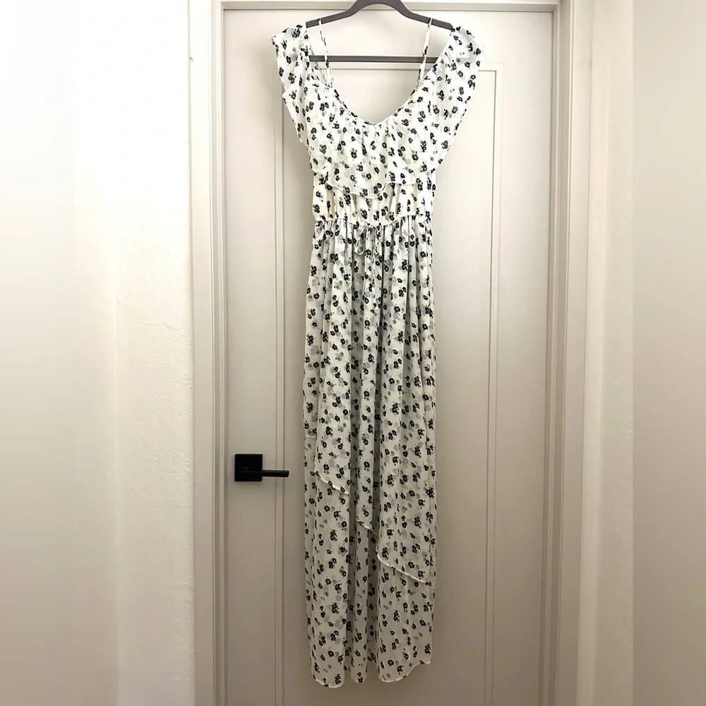 Abercrombie & Fitch Floral Maxi Dress in White and Black